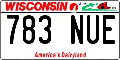 WI license plate 783NUE