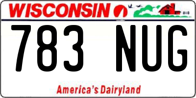 WI license plate 783NUG