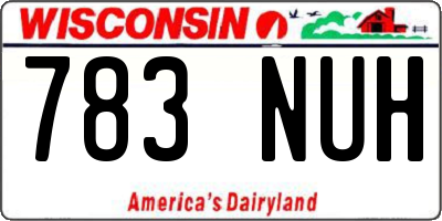 WI license plate 783NUH