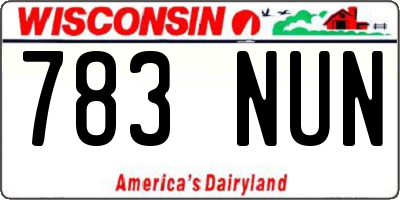 WI license plate 783NUN