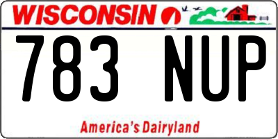 WI license plate 783NUP