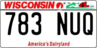 WI license plate 783NUQ