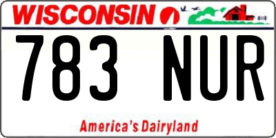 WI license plate 783NUR