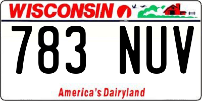 WI license plate 783NUV