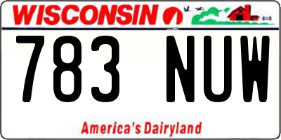 WI license plate 783NUW