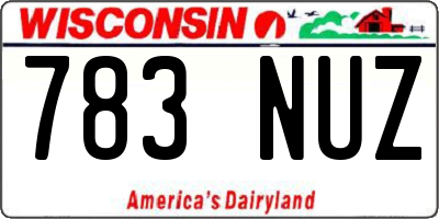 WI license plate 783NUZ