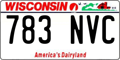 WI license plate 783NVC