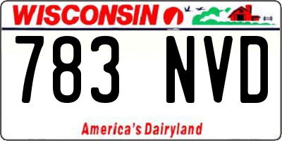 WI license plate 783NVD