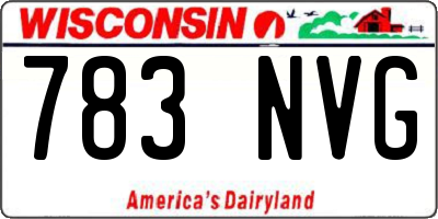 WI license plate 783NVG