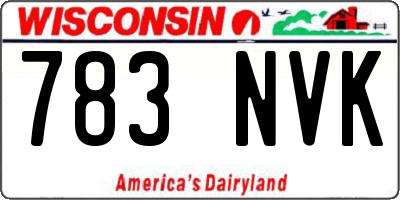 WI license plate 783NVK
