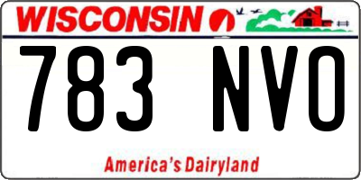 WI license plate 783NVO