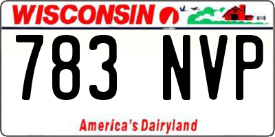 WI license plate 783NVP