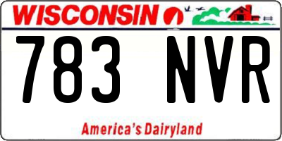 WI license plate 783NVR