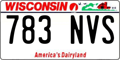 WI license plate 783NVS