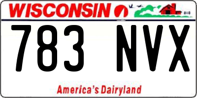 WI license plate 783NVX