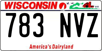 WI license plate 783NVZ