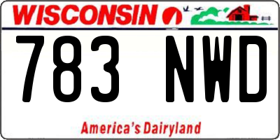 WI license plate 783NWD