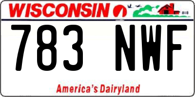 WI license plate 783NWF