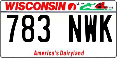 WI license plate 783NWK