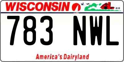WI license plate 783NWL