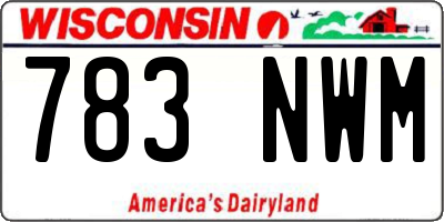 WI license plate 783NWM