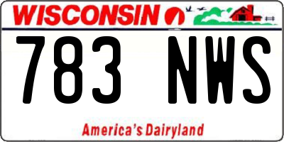 WI license plate 783NWS