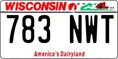 WI license plate 783NWT