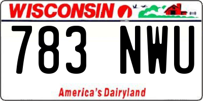 WI license plate 783NWU