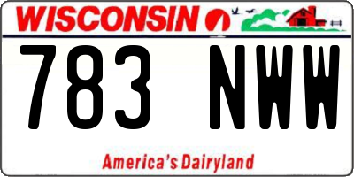 WI license plate 783NWW