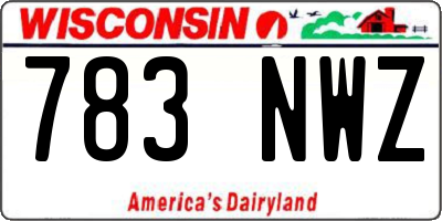 WI license plate 783NWZ