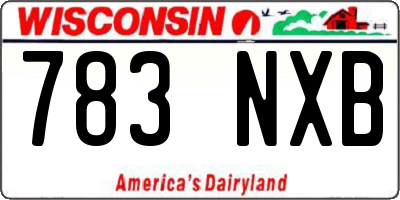 WI license plate 783NXB