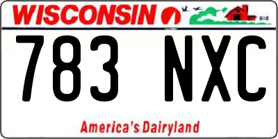 WI license plate 783NXC