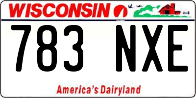 WI license plate 783NXE