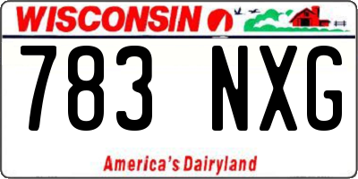 WI license plate 783NXG