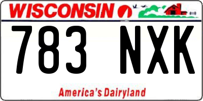 WI license plate 783NXK