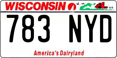 WI license plate 783NYD