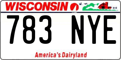 WI license plate 783NYE
