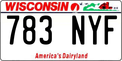 WI license plate 783NYF