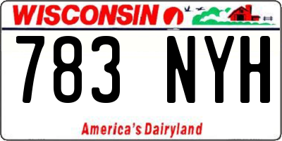 WI license plate 783NYH