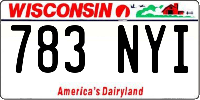 WI license plate 783NYI