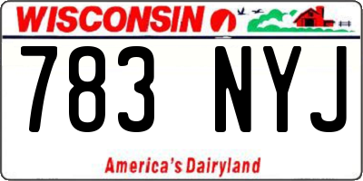 WI license plate 783NYJ