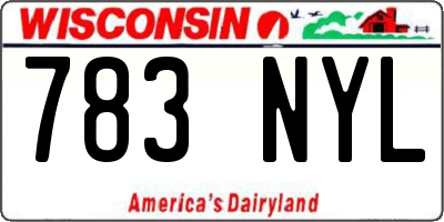 WI license plate 783NYL