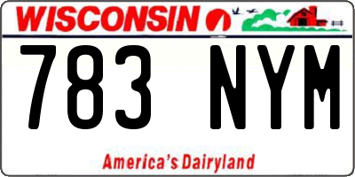 WI license plate 783NYM