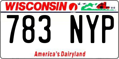 WI license plate 783NYP