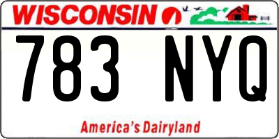WI license plate 783NYQ