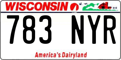 WI license plate 783NYR