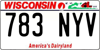 WI license plate 783NYV