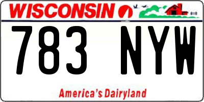 WI license plate 783NYW