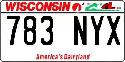 WI license plate 783NYX
