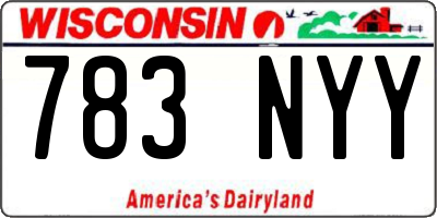 WI license plate 783NYY